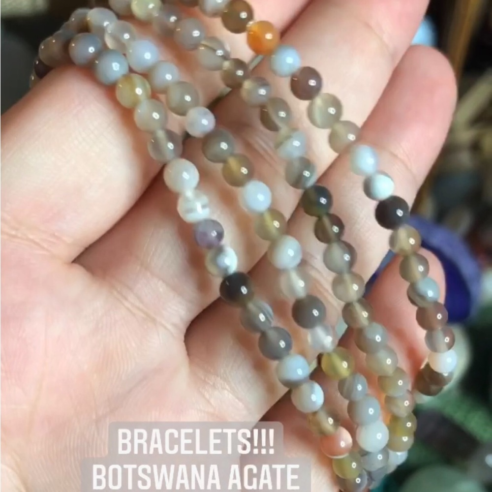 📿1  Botswana Agate Beaded Bracelet